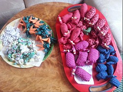 Hand sewn figurines from Rakops, Botswana, 2014